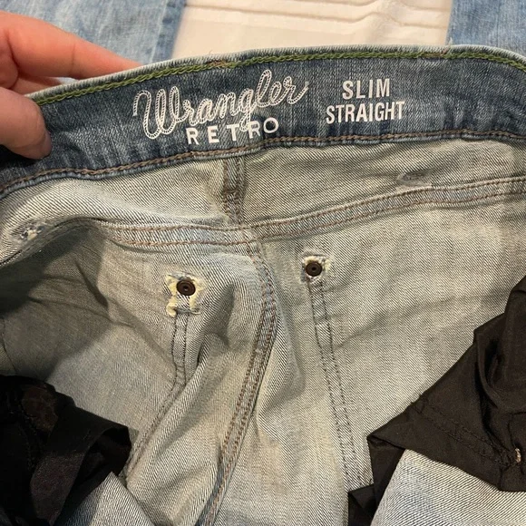 Wrangler Retro - Blue Slim Straight Leg Jeans Classic Style, 32 Waist 34 Length - Picture 4 of 5
